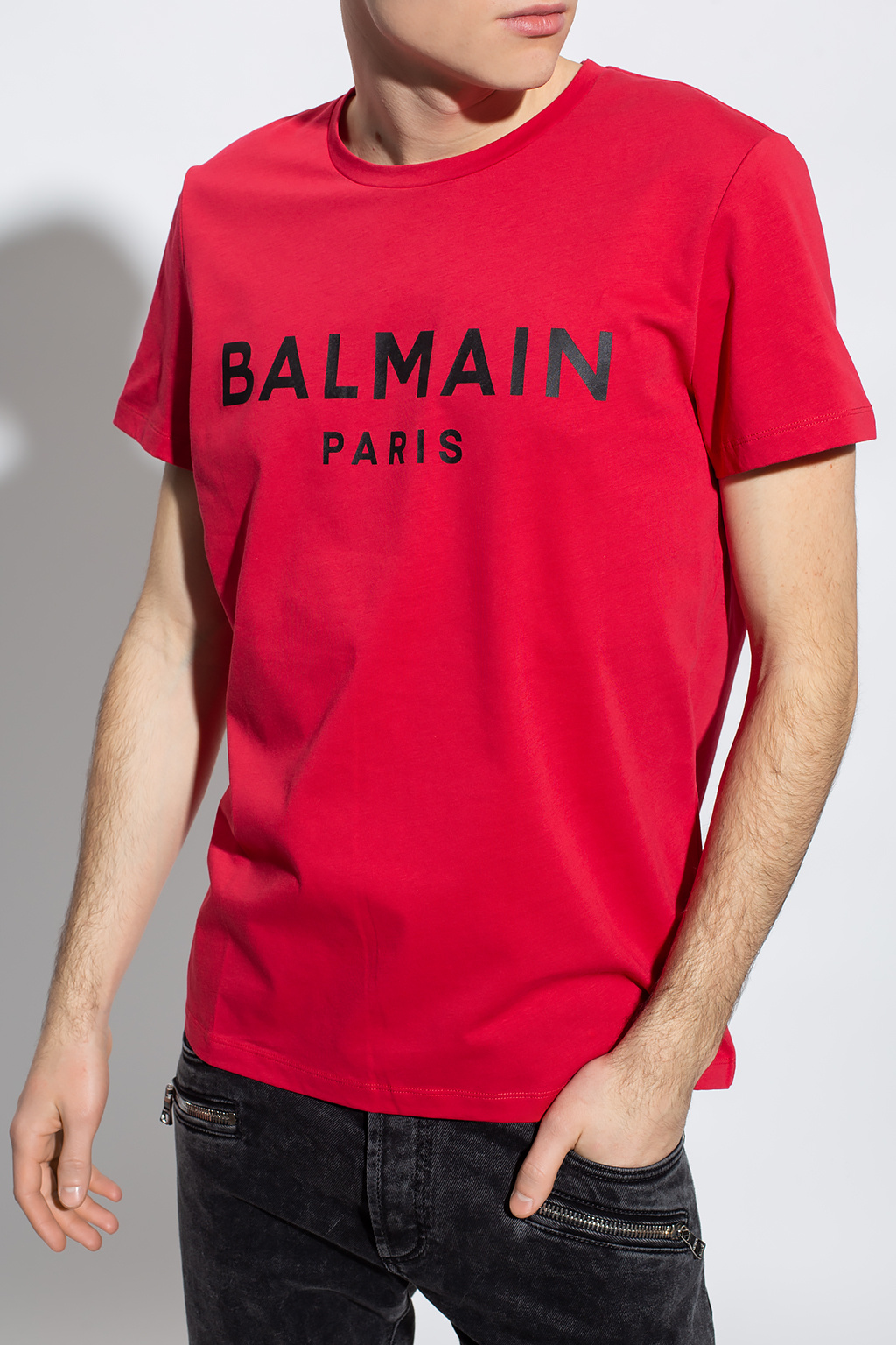 Logo T shirt Balmain SchaferandweinerShops GB Balmain logo print long sleeve hoodie